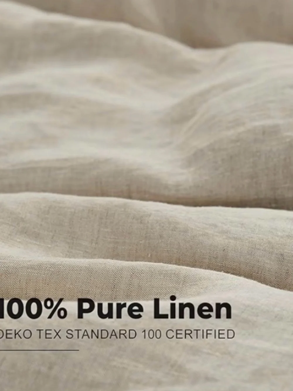 WASHED BELGIAN TEXTURED LINEN DUVET COVER AND 2 STANDARD SHAMS